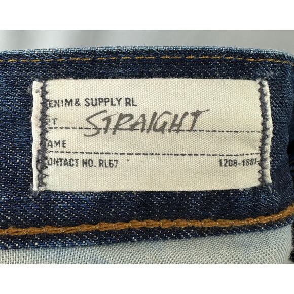 Ralph Lauren Denim & Supply Men’s Jeans Size 34x32 Distressed Straight - Picture 4 of 5